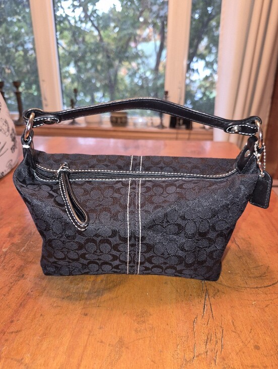 Coach Handbags - Coach Black Signature Mini Shoulder Bag